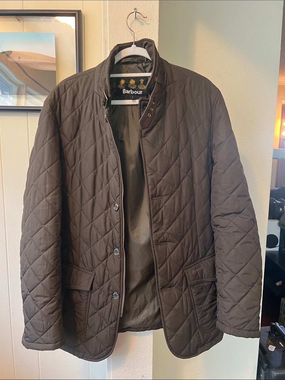 Barbour Quilted Jacket in Dark Brown
